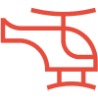 A red and black logo of an asian symbol.